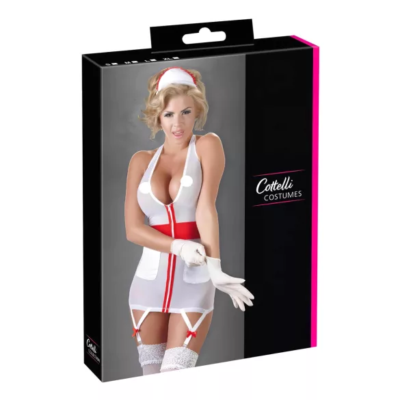 Cottelli - Costum asistentă sexy cu portjartier - L