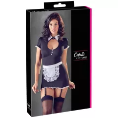 Cottelli - costum menajeră cu portjartier - negru-alb