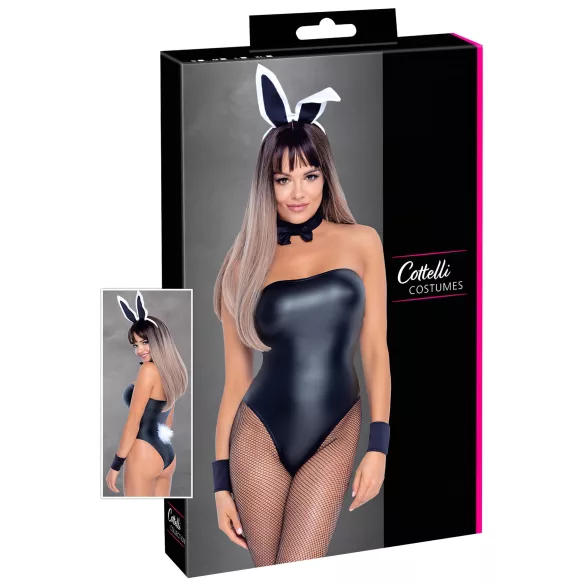 Cottelli Bunny - costum sexy iepuraș femei - 5 piese - lucios - XL