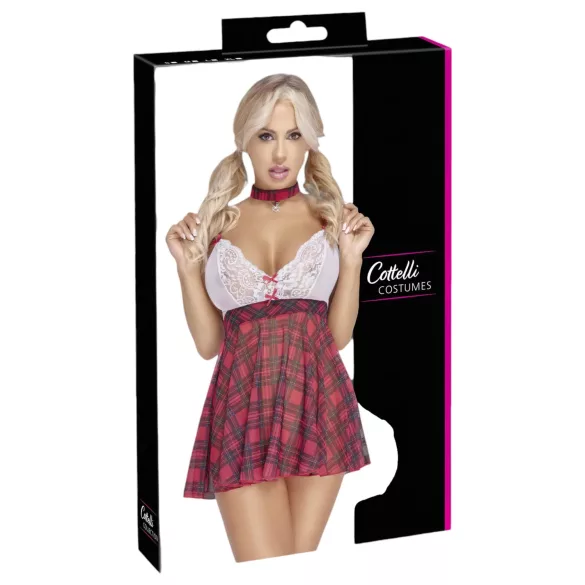 Cottelli - costum sexy școlăriță - roșu alb - XL