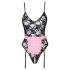Cottelli - costum menajeră transparent (negru-roz) - M