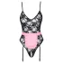 Cottelli - costum menajeră sexy transparent - negru-roz - M