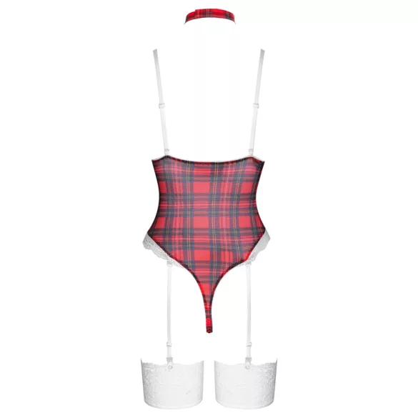 Cottelli - set body tip costum cu carouri - roșu