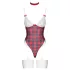 Cottelli - set body tip costum cu carouri - roșu - L