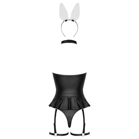 Cottelli - costum iepuraș sexy - 3 piese - negru - M