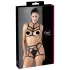 Cottelli - ham decorativ negru set de lenjerie intimă tip body cu ham (mărimi S-L)