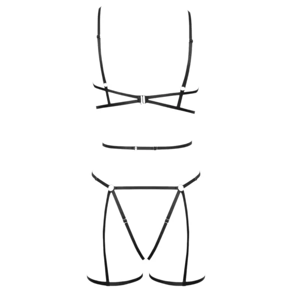 Cottelli - ham pentru corp cu tanga - sexy, negru, mărime S-L