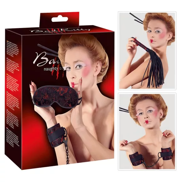 Bad Kitty - set BDSM asiatic - roșu-negru