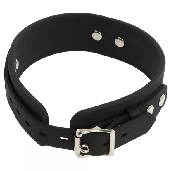 Bad Kitty - zgardă și lesă BDSM din silicon - negru