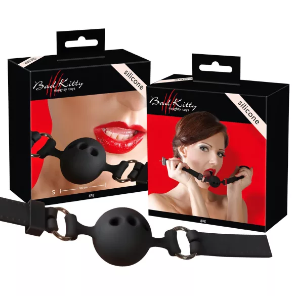 Bad Kitty - muștiuc gag mic din silicon - negru