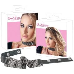 Bad Kitty - colier tip choker cu strasuri - negru