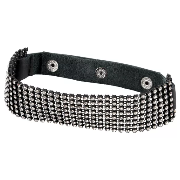 Bad Kitty - colier tip choker cu strasuri - negru