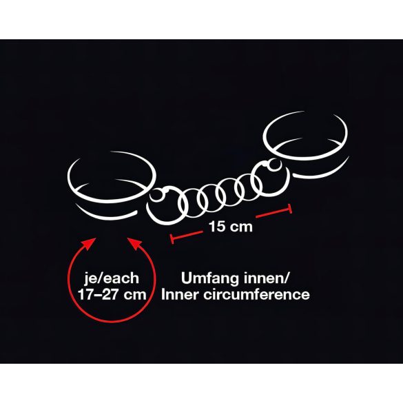 Bad Kitty - cătușe cu inimioare - negru