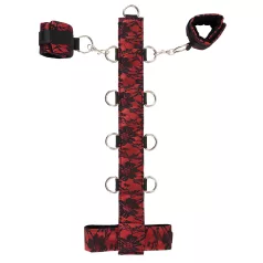 Bad Kitty - set bondage mâini gât reglabil - roșu-negru
