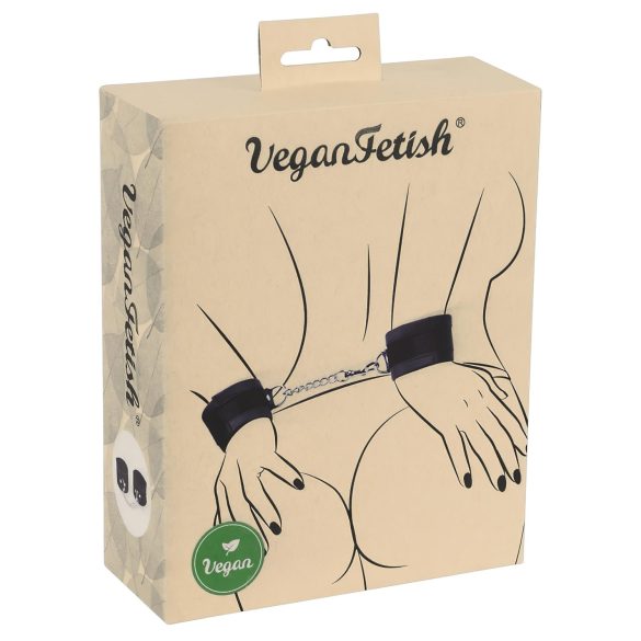 Vegan Fetish - cătușe pentru încheieturi - lanț scurt - negru