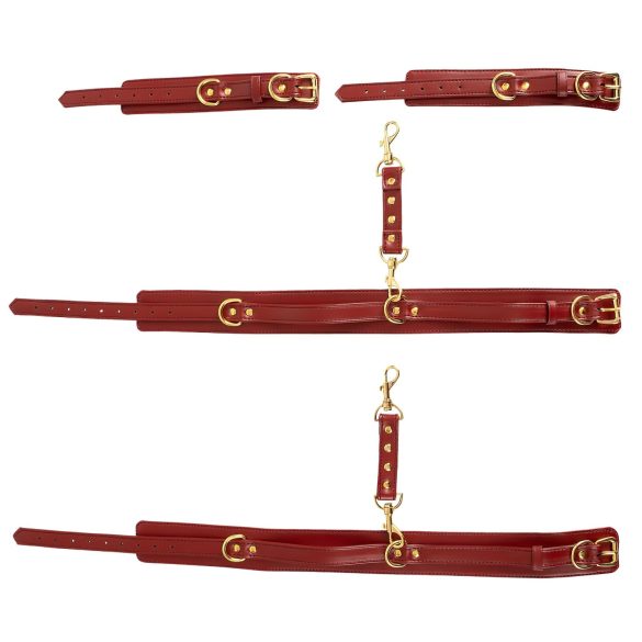 Bad Kitty - set cătușe pentru coapse și mâini - roșu