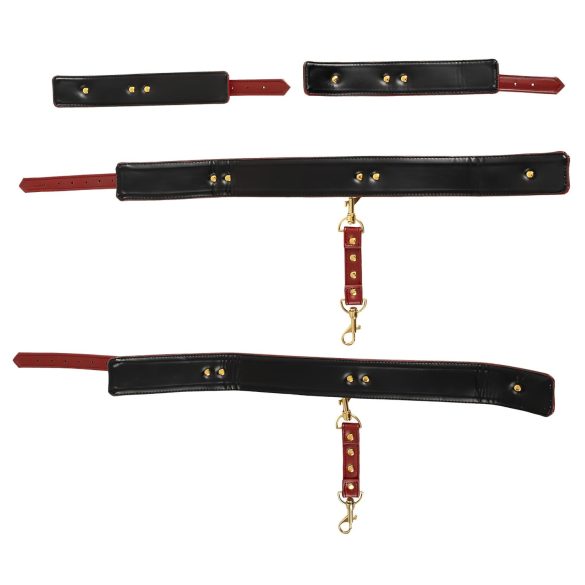 Bad Kitty - set cătușe pentru coapse și mâini - roșu