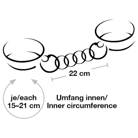 Bad Kitty - cătușe cu lanț - negru-rosegold