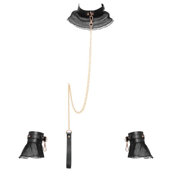 Set bondage Bad Kitty din 4 piese – negru, fantezie seducătoare!