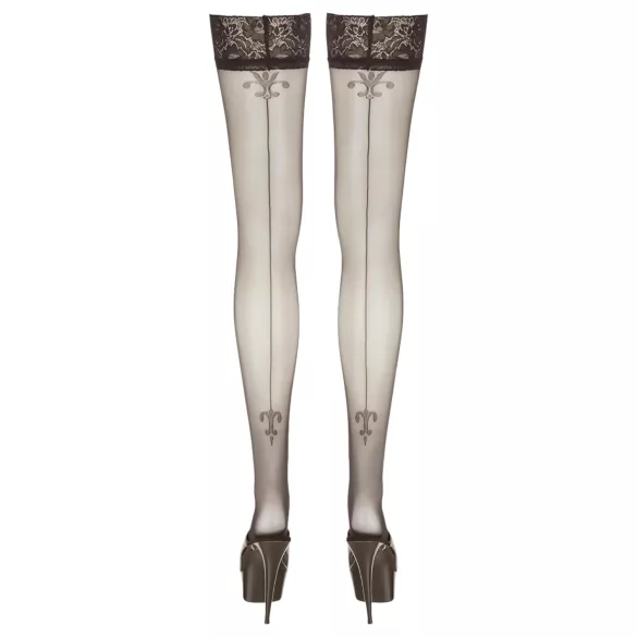 Cottelli - dresuri autoportante cu model floral și dungi - negru - 5