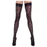 Cottelli Legwear - dresuri tip portjartier cu model leopard - negru