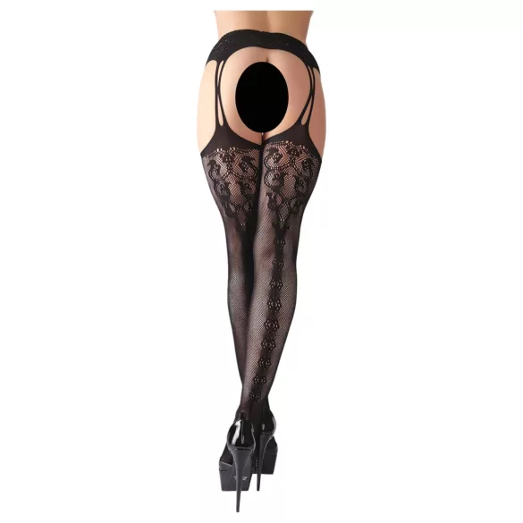 Cottelli - dresuri plasă cu model - negru
