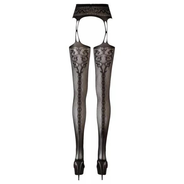 Cottelli - dresuri plasă cu model - negru