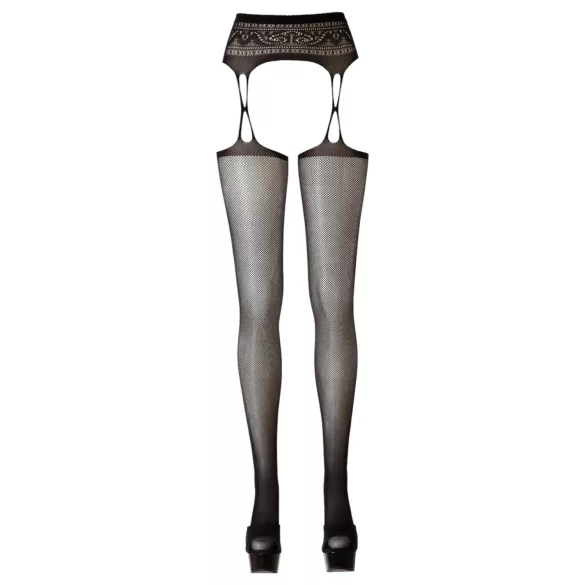 Cottelli - dresuri plasă cu model - negru - L/XL