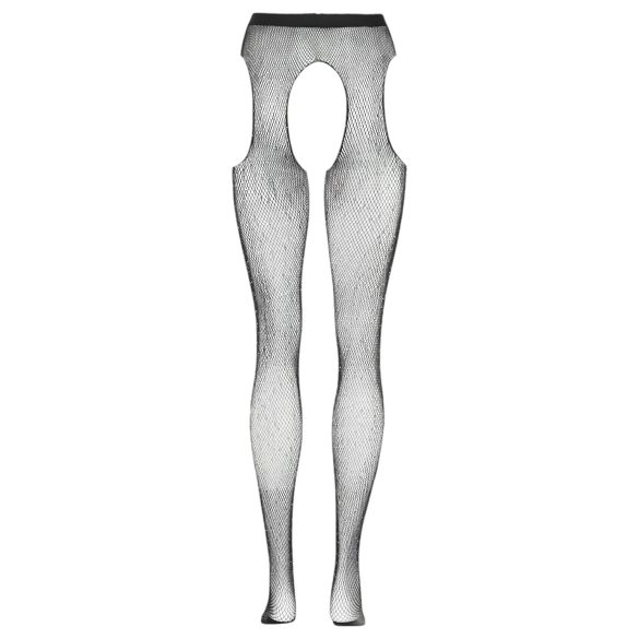 Cottelli Legwear - dres deschis strălucitor - negru (S-L)