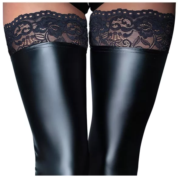 Noir - dresuri autoportante lucioase din dantelă - negru - XL