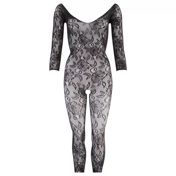NO:XQSE - Catsuit sexy cu model floral - negru (S-L)
