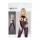 NO:XQSE - catsuit sexy deschis cu guler - negru (S-L)