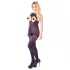 NO:XQSE - catsuit sexy deschis cu guler - negru (S-L)