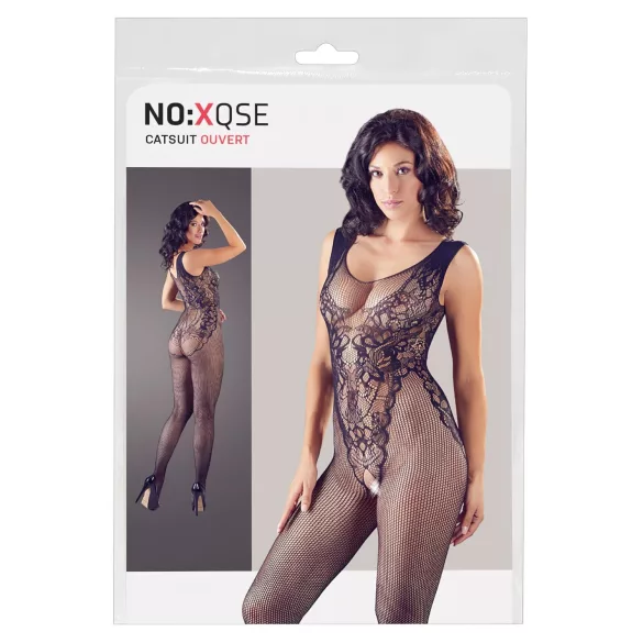 NO:XQSE - body negru tip plasă, fără mâneci, deschis - S-L