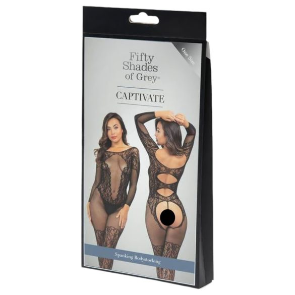 50 de nuanțe de gri - Salopetă dantelată sexy (negru)
