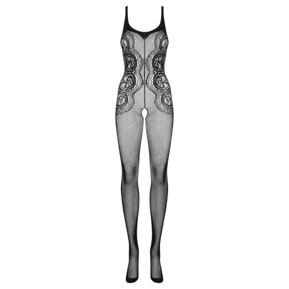 Obsessive - Catsuit negru transparent, deschis, plasă - S-L
