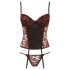Cottelli - Corset și tanga cu trandafiri (roșu) - 80C/L