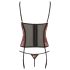 Cottelli - Corset și tanga cu trandafiri (roșu) - 80C/L