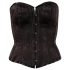 Cottelli - corset de petrecere brodat (negru) - 2XL