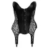 Noir - body cu portjartier - imprimeu leopard - negru