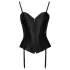 Cottelli Party - corset satin cu jartieră - negru - M