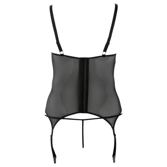 Cottelli - Top femei plus size cu model floral - negru - XXXXL