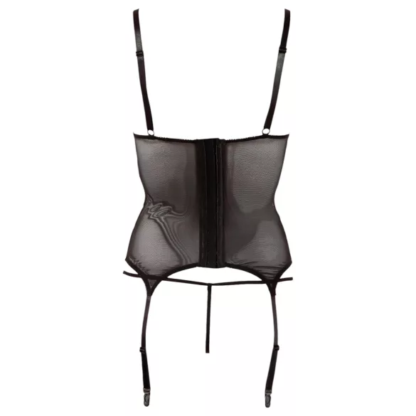 Cottelli - top transparent cu dungi lucioase - negru - M