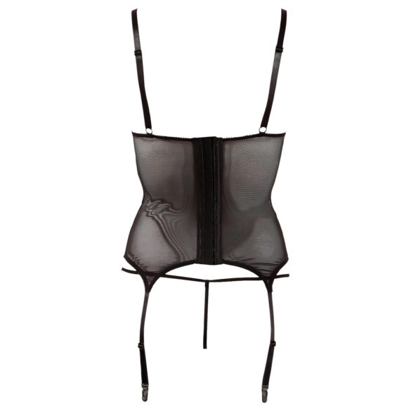 Cottelli - top transparent cu dungi lucioase - negru - L