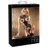 Abierta Fina - set sexy deschis cu dantelă sclipitoare - negru - M