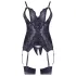 Cottelli - set lenjerie cu top deschis și tanga dantelă neagră - M