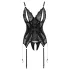 Cottelli - set lenjerie cu top deschis și tanga dantelă neagră - XL