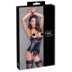 Cottelli Bondage - Top strălucitor cu colier, push-up (negru)