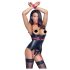 Cottelli Bondage - Top strălucitor cu colier, push-up (negru) - L