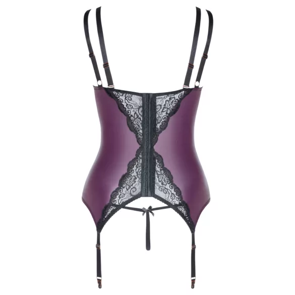 Cottelli Curves - set lenjerie dantelată și corset (mov) - 90D/XL